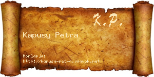 Kapusy Petra névjegykártya