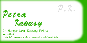 petra kapusy business card